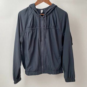 Z By Zella Slate Grey Lightweight Hooded Activewear Zip Up Jacket, Size M